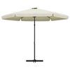 vidaXL Parasol d'ext&eacute;rieur avec m&acirc;t en acier 300 cm blanc sable