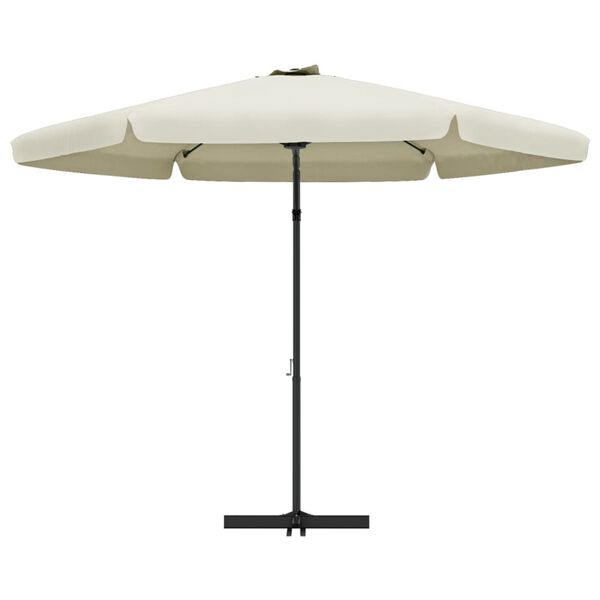 vidaXL Parasol d'ext&eacute;rieur avec m&acirc;t en acier 300 cm blanc sable