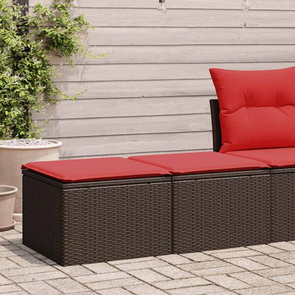 vidaXL Salon de jardin avec coussins 2pcs marron résine tressée acacia