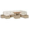 vidaXL Ensemble de canap&eacute; de jardin 9 pc Beige Poly rotin