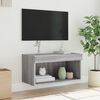 vidaXL Meuble TV avec lumi&egrave;res LED sonoma gris 60x30x30 cm