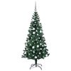 vidaXL Sapin de No&euml;l artificiel pr&eacute;-&eacute;clair&eacute; Vert 180 cm PVC et m&eacute;tal