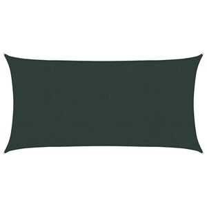 vidaXL Voile d'ombre Rectangulaire 2 x 6 m HDPE Vert fonc&eacute;