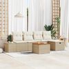 vidaXL Ensemble de canapé de jardin avec coussin 6 pcs Beige polyrotin