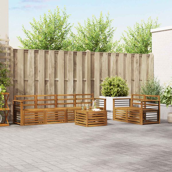 vidaXL Ensembles de canap&eacute;s 7 pcs Naturel Bois d'Acacia Massif