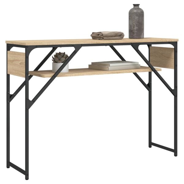 vidaXL Table console avec &eacute;tag&egrave;re ch&ecirc;ne sonoma 105x30x75 cm