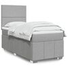 vidaXL Sommier &agrave; lattes de lit avec matelas Gris clair 90x200 cm Tissu