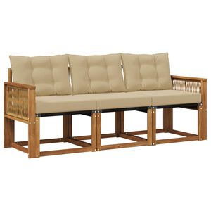 vidaXL Ensemble de canap&eacute;s d'ext&eacute;rieur 3 pcs Naturel et Beige