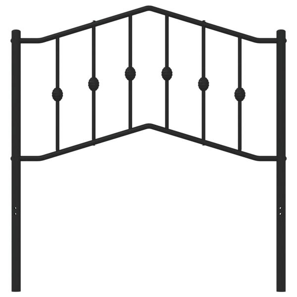 vidaXL T&ecirc;te de lit de remplacement m&eacute;tal noir 90 cm