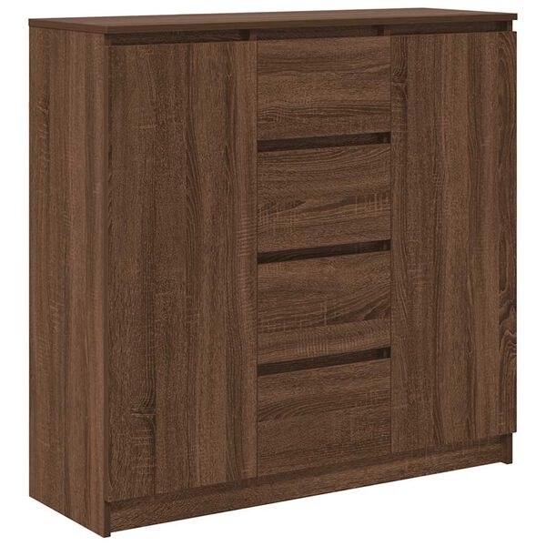 vidaXL Buffet tiroirs ch&ecirc;ne marron 100,5x35x98,5 cm bois d'ing&eacute;nierie