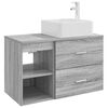 vidaXL Ensemble de mobilier de salle de bain 2 pcs Sonoma gris