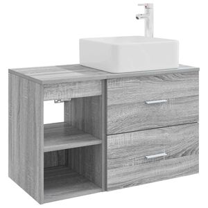 vidaXL Ensemble de mobilier de salle de bain 2 pcs Sonoma gris