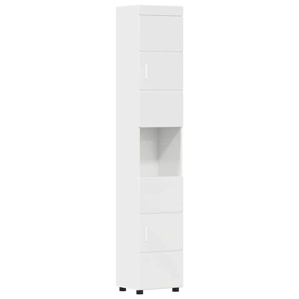 vidaXL Ensemble d'armoire de salle de bain TULUM Blanc brillant