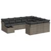 vidaXL Salon de jardin 11 pcs avec coussins gris r&eacute;sine tress&eacute;e