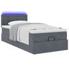 vidaXL Cadre de lit ottoman avec matelas gris fonc&eacute; 90x190 cm velours