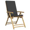 vidaXL Chaises inclinables de jardin pliantes lot de 6 coussins bambou