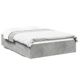 vidaXL Cadre de lit sans matelas gris béton 135x190 cm