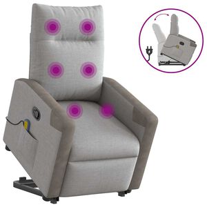 vidaXL Fauteuil de massage inclinable gris nuage tissu
