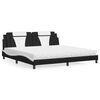 vidaXL Lit Viana avec matelas noir et blanc 200x200 cm similicuir