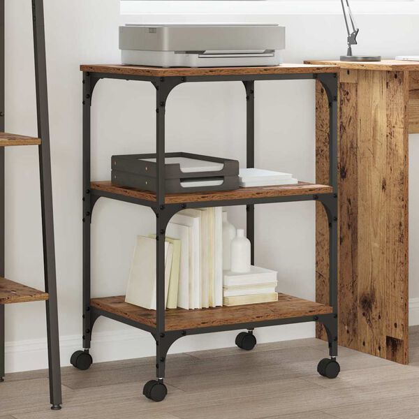 vidaXL Support d'imprimante Bois Ancien 50 x 41 x 75 cm