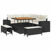 vidaXL Ensemble de canap&eacute; de jardin 8 pc Noir polyrotin