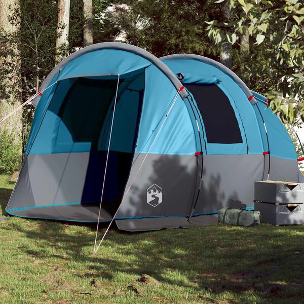 vidaXL Tente de camping tunnel 4 personnes bleu imperméable