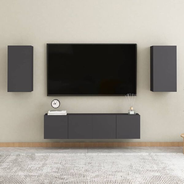 vidaXL Meuble TV Gris 30,5x30x60 cm Bois d&rsquo;ing&eacute;nierie