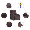 vidaXL Fauteuil de massage inclinable électrique Marron foncé Tissu