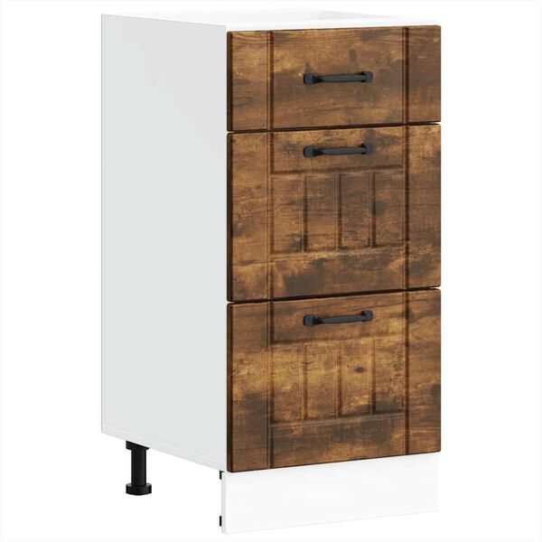 vidaXL Armoire de cuisine Lucca ch&ecirc;ne fum&eacute; bois ing&eacute;nierie