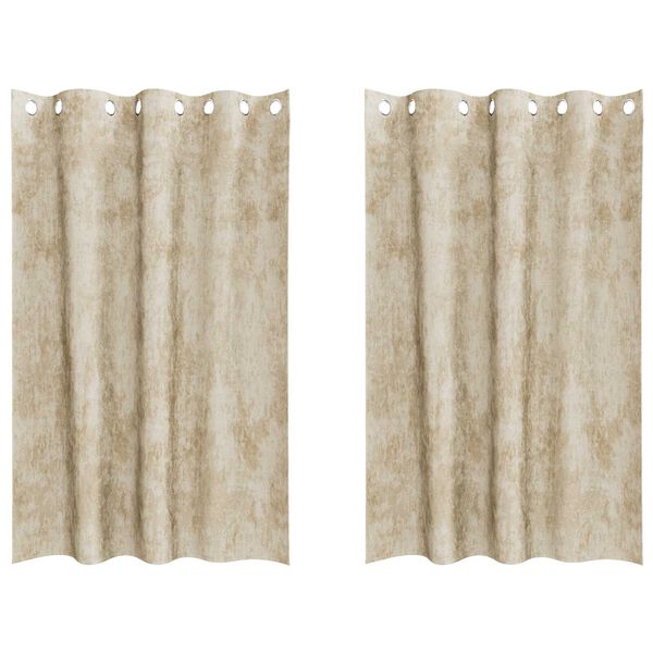 vidaXL Rideaux en velours 2 pcs Cr&egrave;me 175 x 140 cm Velours