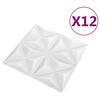 vidaXL Panneaux muraux 12 pcs Blanc Origami 50 x 50 cm Mousse XPS