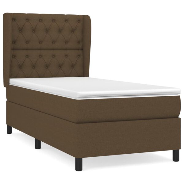vidaXL Sommier &agrave; lattes de lit avec matelas Marron fonc&eacute; 80x200 cm