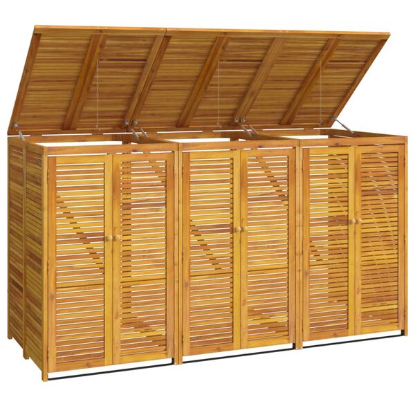 vidaXL Abri &agrave; poubelle triple 210x89x117 cm bois massif d'acacia