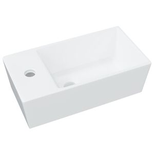 vidaXL Lavabo blanc 48x25x15 cm c&eacute;ramique
