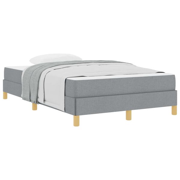 vidaXL Lit &agrave; ressorts avec matelas Gris clair 120 x 200 cm tissu