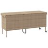 vidaXL Boîte rangement jardin roues beige 160x55x75 cm résine tressée