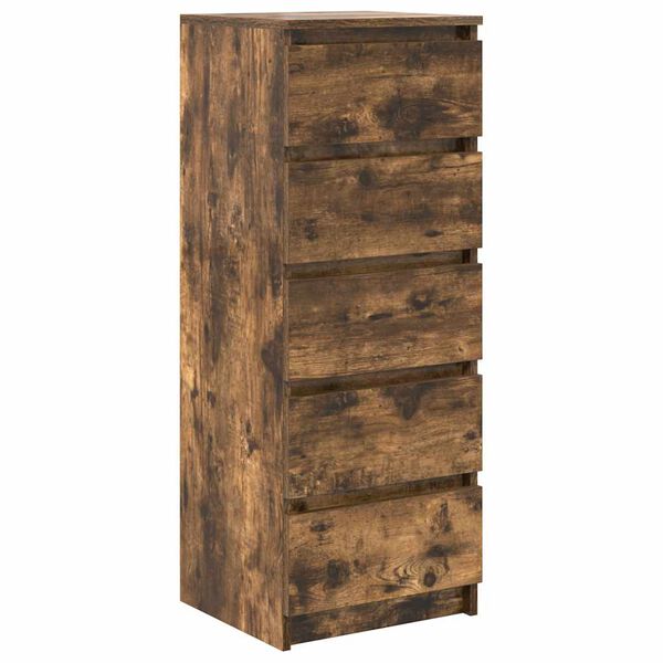 vidaXL Buffet avec tiroirs chêne fumé 37,5x35x99 cm bois d'ingénierie
