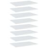 vidaXL Panneaux biblioth&egrave;que 8pcs Blanc brillant 60x40x1,5cm Agglom&eacute;r&eacute;