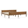 vidaXL Cadre de lit sans matelas pin massif marron miel 200x200 cm