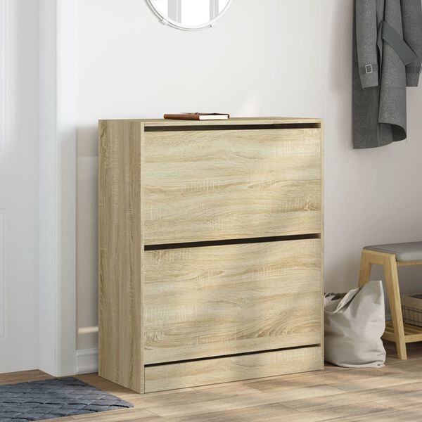 vidaXL Armoire &agrave; chaussures ch&ecirc;ne sonoma 80x34x96,5 cm bois ing&eacute;nierie