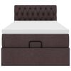 vidaXL Cadre de lit ottoman avec matelas marron fonc&eacute; 90x190 cm tissu