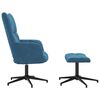 vidaXL Chaise de relaxation avec tabouret Bleu Velours