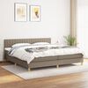 vidaXL Sommier &agrave; lattes de lit avec matelas Taupe 200x200 cm Tissu