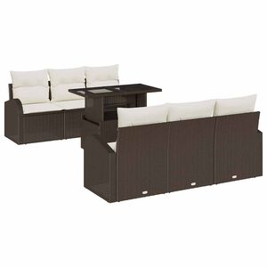 vidaXL Ensemble de canap&eacute; de jardin 7 pcs Marron Poly Rattan