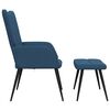 vidaXL Chaise de relaxation avec tabouret Bleu Tissu