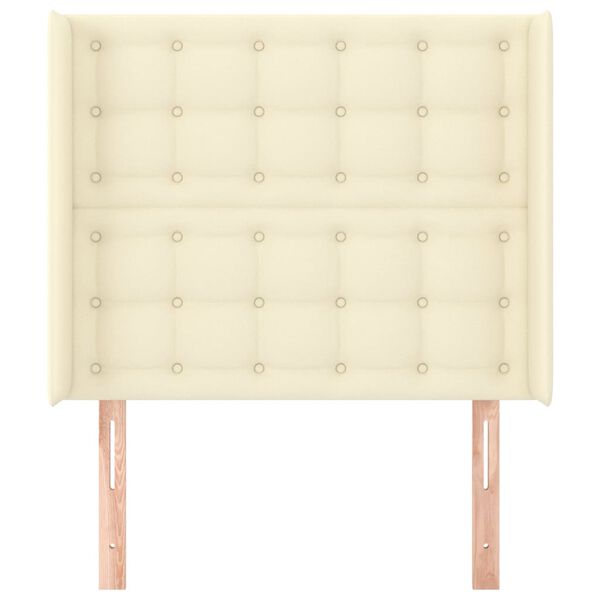 vidaXL T&ecirc;te de lit avec oreilles Cr&egrave;me 93x16x118/128 cm Similicuir