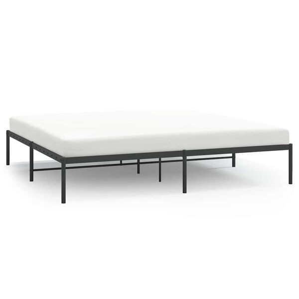 vidaXL Cadre de lit m&eacute;tal sans matelas noir 193x203 cm