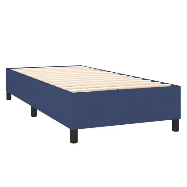 vidaXL Sommier &agrave; lattes de lit avec matelas Bleu 80x200 cm Tissu
