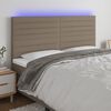 vidaXL T&ecirc;te de lit &agrave; LED Taupe 200x5x118/128 cm Tissu