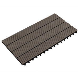 vidaXL Carreau de terrasse 6 pi&egrave;ces Marron fonc&eacute; 60 x 30 cm WPC